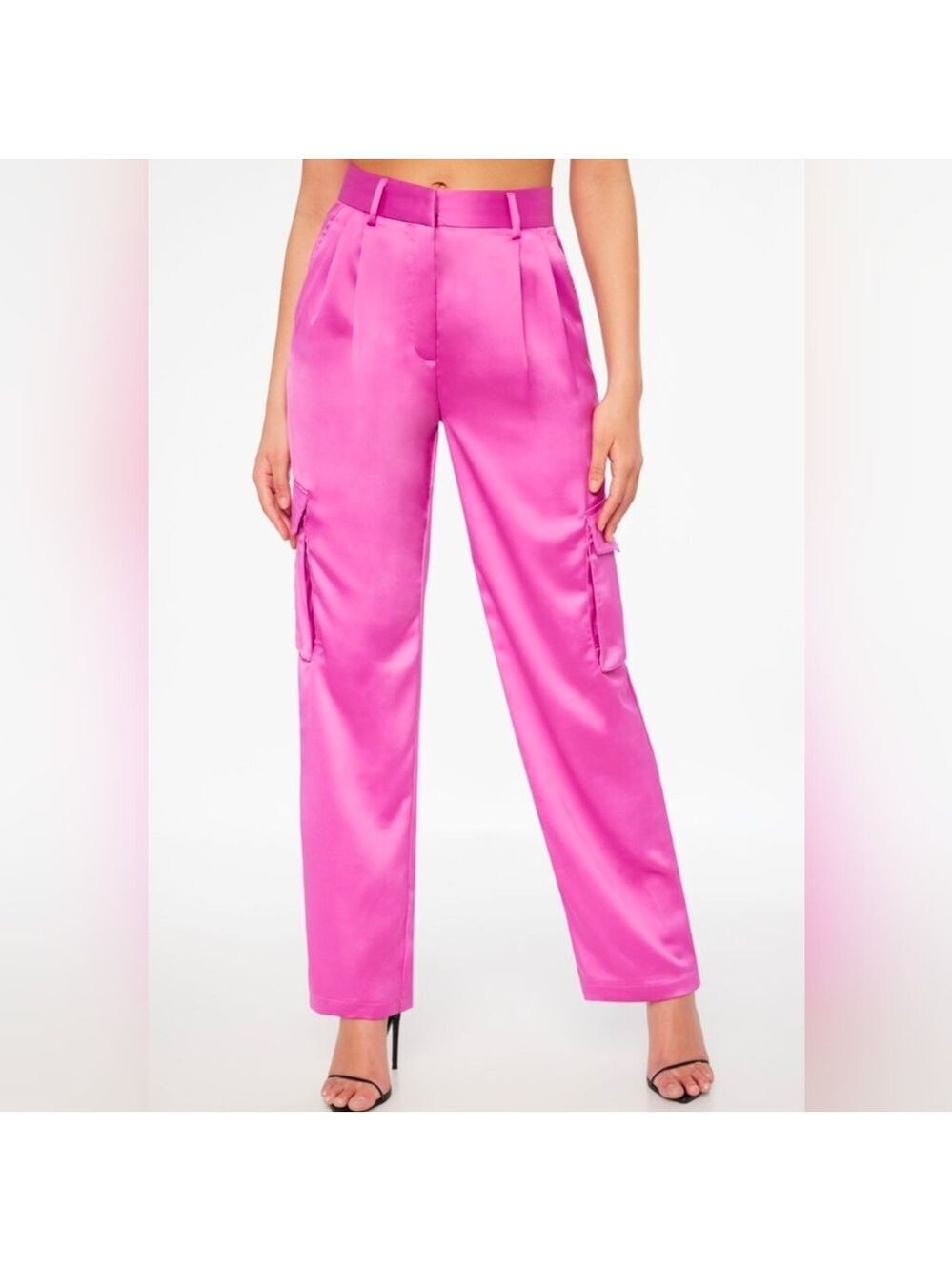 Dynamite Muave Izabel Satin Cargo Pants Size 4
